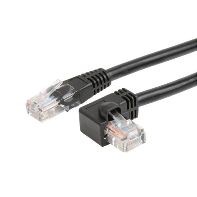 Cat 5 cable with right angled connector